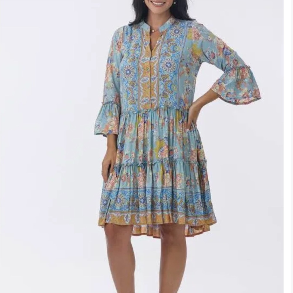 Floral Bohemian Blue Dress